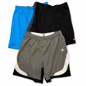 Men’s XXL Athletic Shorts Bundle | Adidas & Under Armour (3 Pairs)